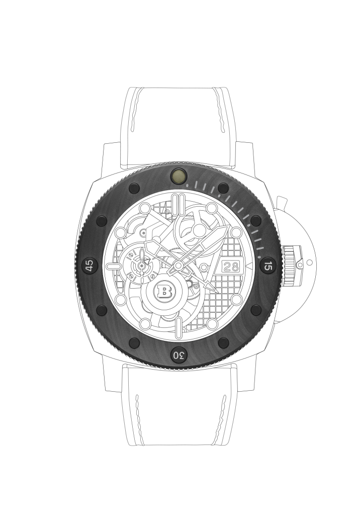 PANERAI Submersible S Brabus Carbotech™ PAM01283 - Bezel