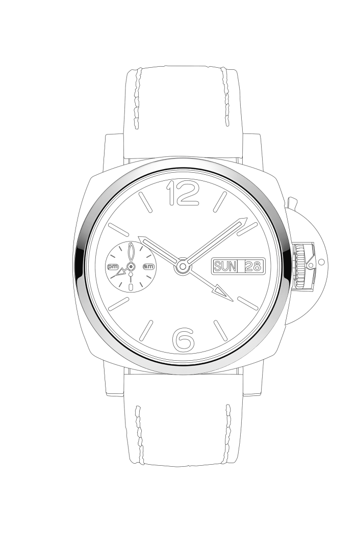 PANERAI Luminor Due Luna Goldtech™ Madreperla  PAM00715 - Bezel